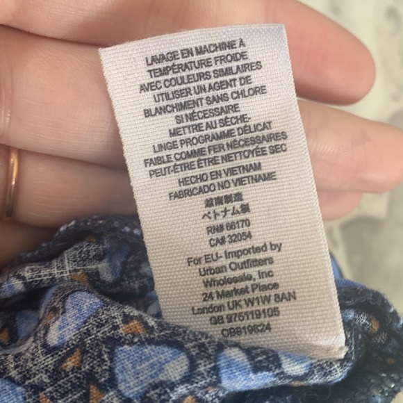 Free People Havannah Honey Top blue crop top Midnight hearts Linen Blend… - Picture 14 of 15